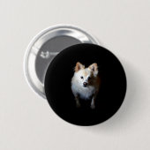 Pommerse hond in het donker ronde button 5,7 cm (Voorkant /achterkant)