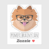Pommerse Hond In Nerd Bril Custom Hipster Sticker (Vel)