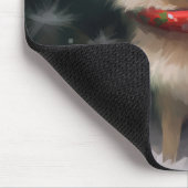 Pommerse Hond in Sneeuw Kerstmis Muismat (Hoek)