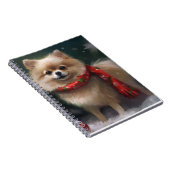 Pommerse Hond in Sneeuw Kerstmis Notitieboek (Rechterzijde)