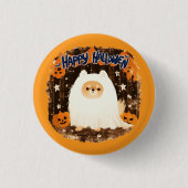 Pommerse hond in spookkostuum - Happy Halloween Ronde Button 3,2 Cm (Voorkant)