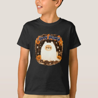 Pommerse hond in spookkostuum - Happy Halloween T-shirt
