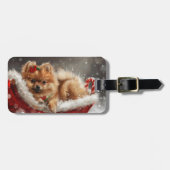 Pommerse Hond Kerstfeest Bagagelabel (Voorkant horizontaal)