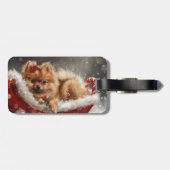 Pommerse Hond Kerstfeest Bagagelabel (Achterkant horizontaal)