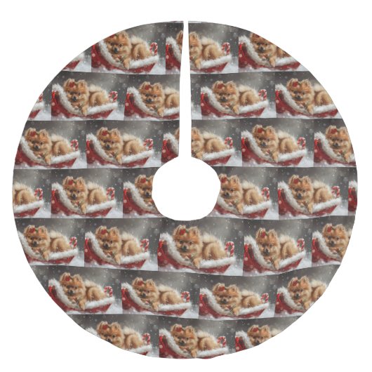 Pommerse Hond Kerstfeest Kerstboom Rok (Voorkant)