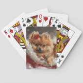Pommerse Hond Kerstfeest Pokerkaarten (Achterkant)