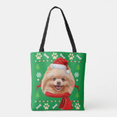 Pommerse Hond Lelijke Kerstmis Tote Bag (Achterkant)