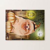 Pommerse Hond met Heks Pet Legpuzzel (Horizontaal)