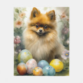 Pommerse Hond met Paaseieren Vakantie Fleece Deken (Voorkant)