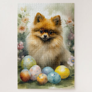 Pommerse Hond met Paaseieren Vakantie Legpuzzel
