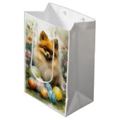 Pommerse Hond met Paaseieren Vakantie Medium Cadeauzakje (Voorkant Gekanteld)