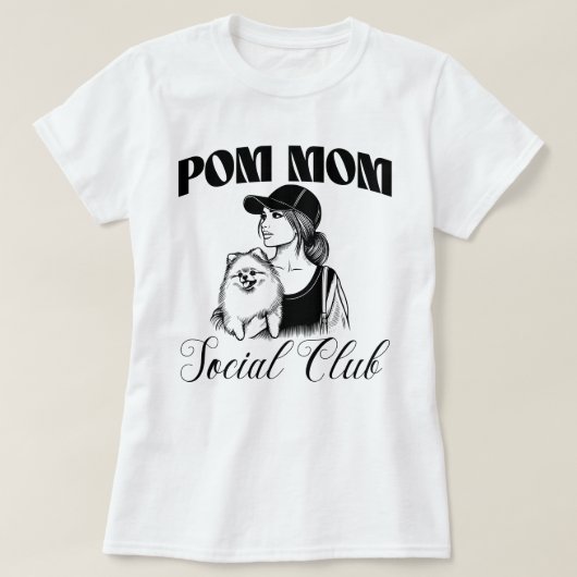 Pommerse hond moeder sociale club vrouwen t-shirt (Design voorkant)
