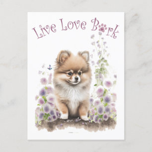 Pommerse Hond Mom Floral Briefkaart