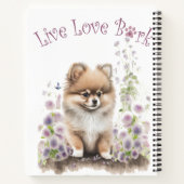 Pommerse Hond Mom Floral Notitieboek (Achterkant)