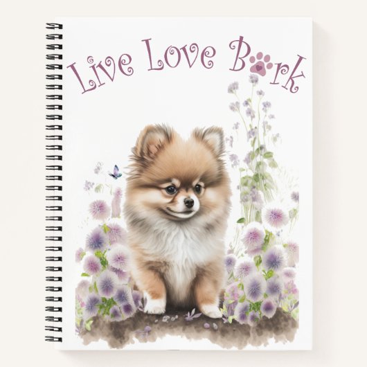 Pommerse Hond Mom Floral Notitieboek (Voorkant)
