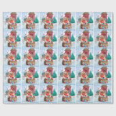 Pommerse hond op sneeuwkerstmis cadeaupapier (Vlak)