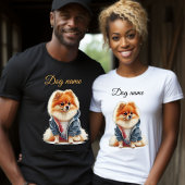Pommerse hond Pas naam, uw eigen hondennaam aan T-shirt