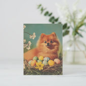 Pommerse hond Pasen Briefkaart (Staand voorkant)
