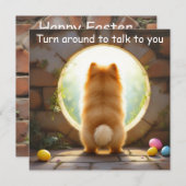 Pommerse hond - Pasen Feestdagenkaart (Voorkant / Achterkant)