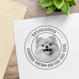 Pommerse Hond Pet Foto Rond Rubberstempel