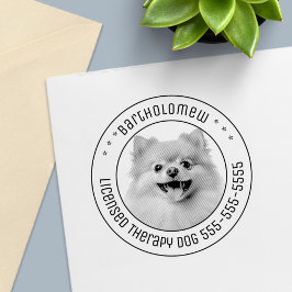 Pommerse Hond Pet Foto Rond Zelfinktende Stempel
