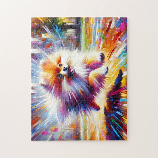 Pommerse Hond Portret Acryl Art Print Hond Legpuzzel (Verticaal)