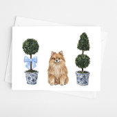 Pommerse hond Puppy Topiary Waterverf Kaart