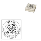 Pommerse hond retour adres familie rubberstempel (Gestempeld)