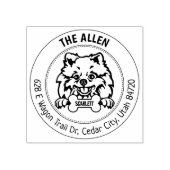 Pommerse hond retour adres familie rubberstempel (Afrduk)