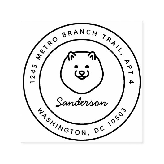 Pommerse hond retour adres stempel zelf-inkt (Design)