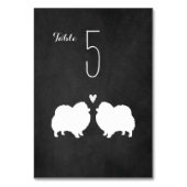 Pommerse hond silhouetten bruiloft receptie kaart (Achterkant)