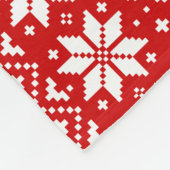 Pommerse Hond Silhouetten Kerstpatroon Rood Fleece Deken (Hoek)