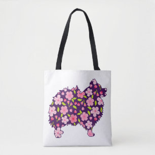 Pommerse Honden Bloemen Patroon Pomeranians Liefhe Tote Bag