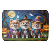 Pommerse Honden Pompoen Halloween Grappig Badmat (Voorkant)