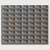 Pommerse Honden Pompoen Halloween Grappig Cadeaupapier (Vlak)