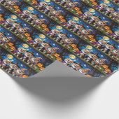 Pommerse Honden Pompoen Halloween Grappig Cadeaupapier (Hoek)