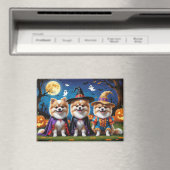 Pommerse Honden Pompoen Halloween Grappig Magneet (Insitu (Vaatwasser))