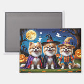 Pommerse Honden Pompoen Halloween Grappig Magneet (Voorkant / Achterkant)