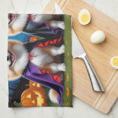 Pommerse Honden Pompoen Halloween Grappig Theedoek (Quarter Fold)