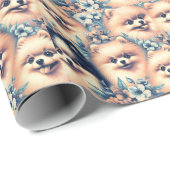  Pommerse hondenillustratie Cadeaupapier (Rol Hoek)