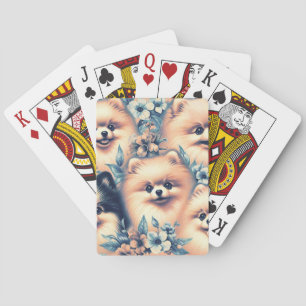 Pommerse hondenillustratie Pokerkaarten