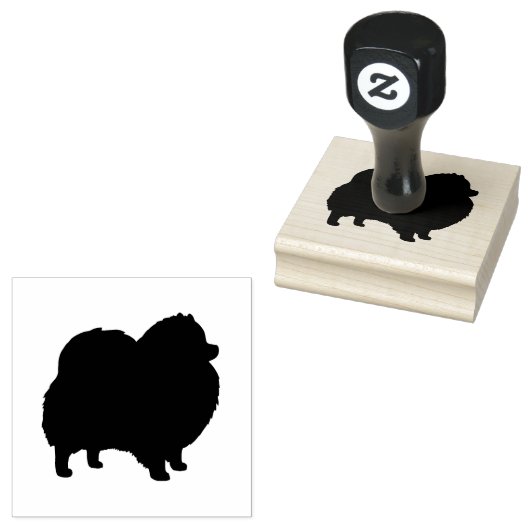 Pommerse Hondenras Silhouet Rubberstempel (Gestempeld)