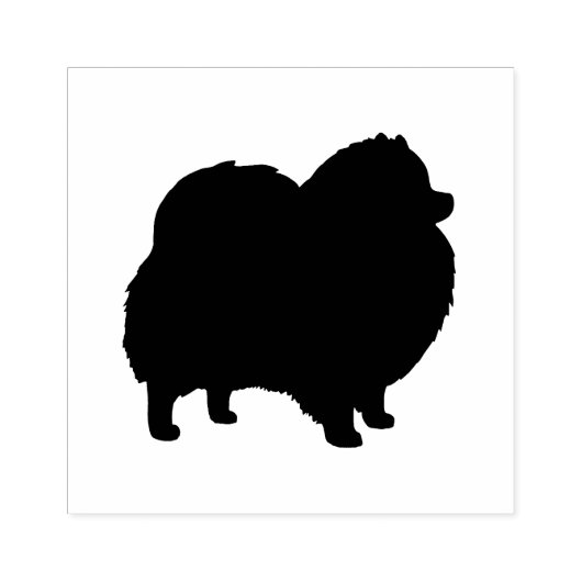 Pommerse Hondenras Silhouet Rubberstempel (Afrduk)