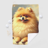 Pommerse hondenschildering Golfhanddoek (Insitu)