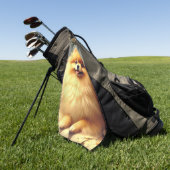 Pommerse hondenschildering Golfhanddoek (Groen)