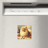  Pommerse hondenschildering Magneet (Insitu (Vaatwasser))