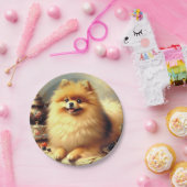  Pommerse hondenschildering Papieren Bordje (Feest)