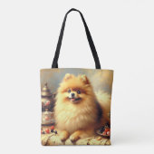  Pommerse hondenschildering Tote Bag (Achterkant)