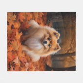 Pommerse in de herfst laat Herfst inspireren Fleece Deken (Voorkant (Horizontaal))