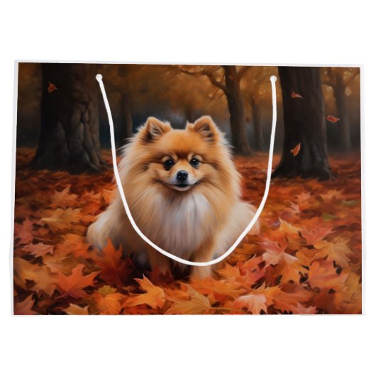 Pommerse in de herfst laat Herfst inspireren Groot Cadeauzakje (Achterkant)